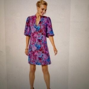 Worn ONCE!- Lilly Pulitzer Arcella Dress in Ruby Red Wild Times $198, Size 8